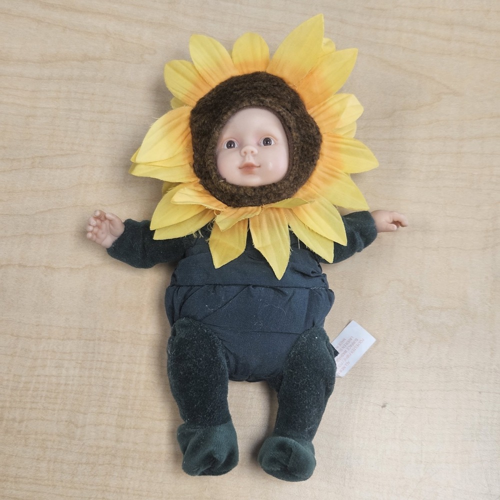 2001 Anne Geddes Sunflower Baby Doll 8" Vintage Collectible